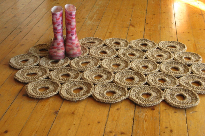 Crochet jute door rug / Doormat / rug / 100 naturals Etsy