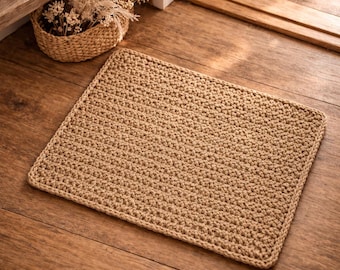 Boho Entryway Rug – Small Handmade Jute Doormat, Front Door Mat, Natural Fiber Rug, Rustic Farmhouse Entry Rug