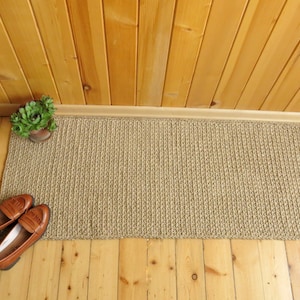 45 in Crochet jute door rug / Doormat / Welcome rug / Indoor Outdoor Mat 100% natural materials / Custom sizes