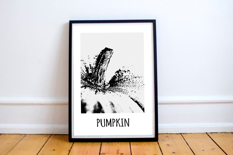 home decor digital download Halloween poster Grey monochrome poster kitchen poster Pumpkin printable kichen poster food photography