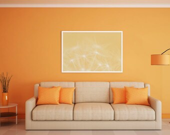 Dandelion photography instant download, wall home decor, dandelion art, spring photography, office art, yellow photography, nature art