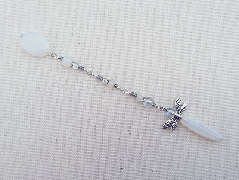 White Dragonfly Pendulum for Dowsing and Energy Clearing image 2