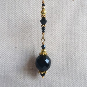 Black Glass Bead Pendulum for Dowsing and Energy Clearing