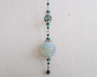 Milky Pale Blue Banded Agate Pendulum for Dowsing and Energy Clearing