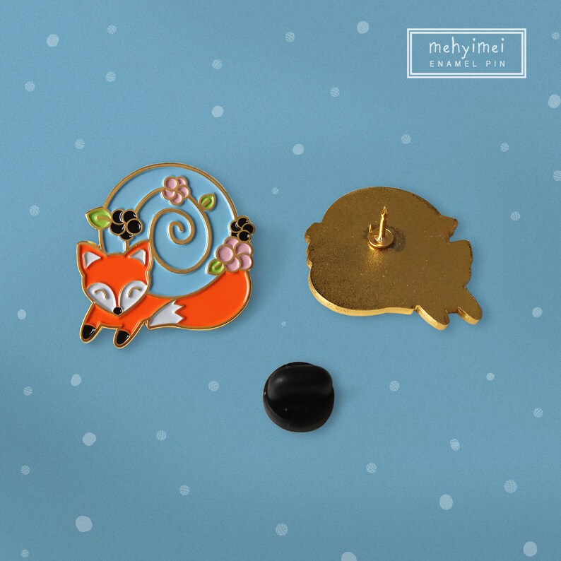 Kickstarter Furrysnails Series Fox Enamel Pin Etsy