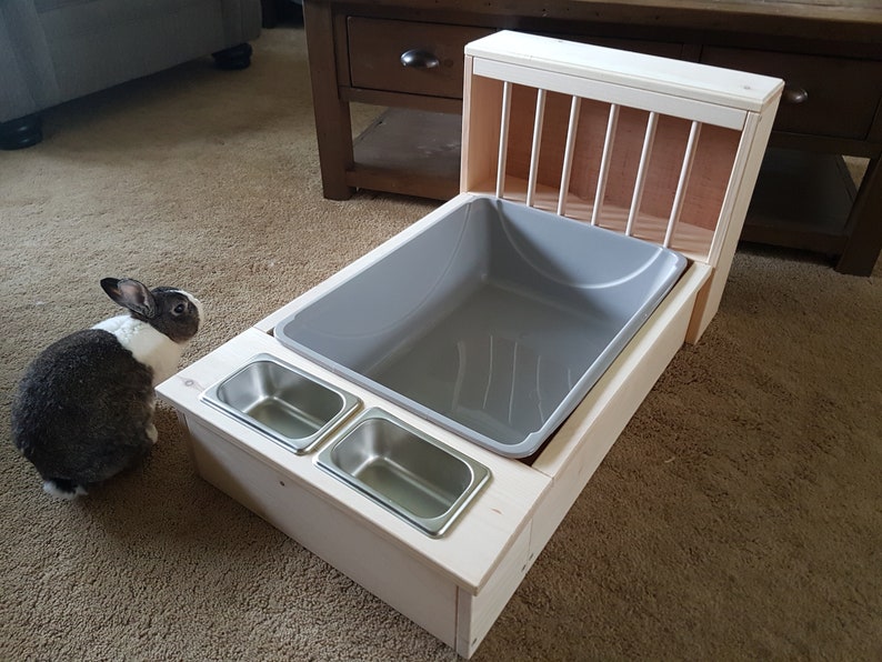 Xl Bunny Rabbit Hay Feeder Litter Pan Food Bowl Station Etsy