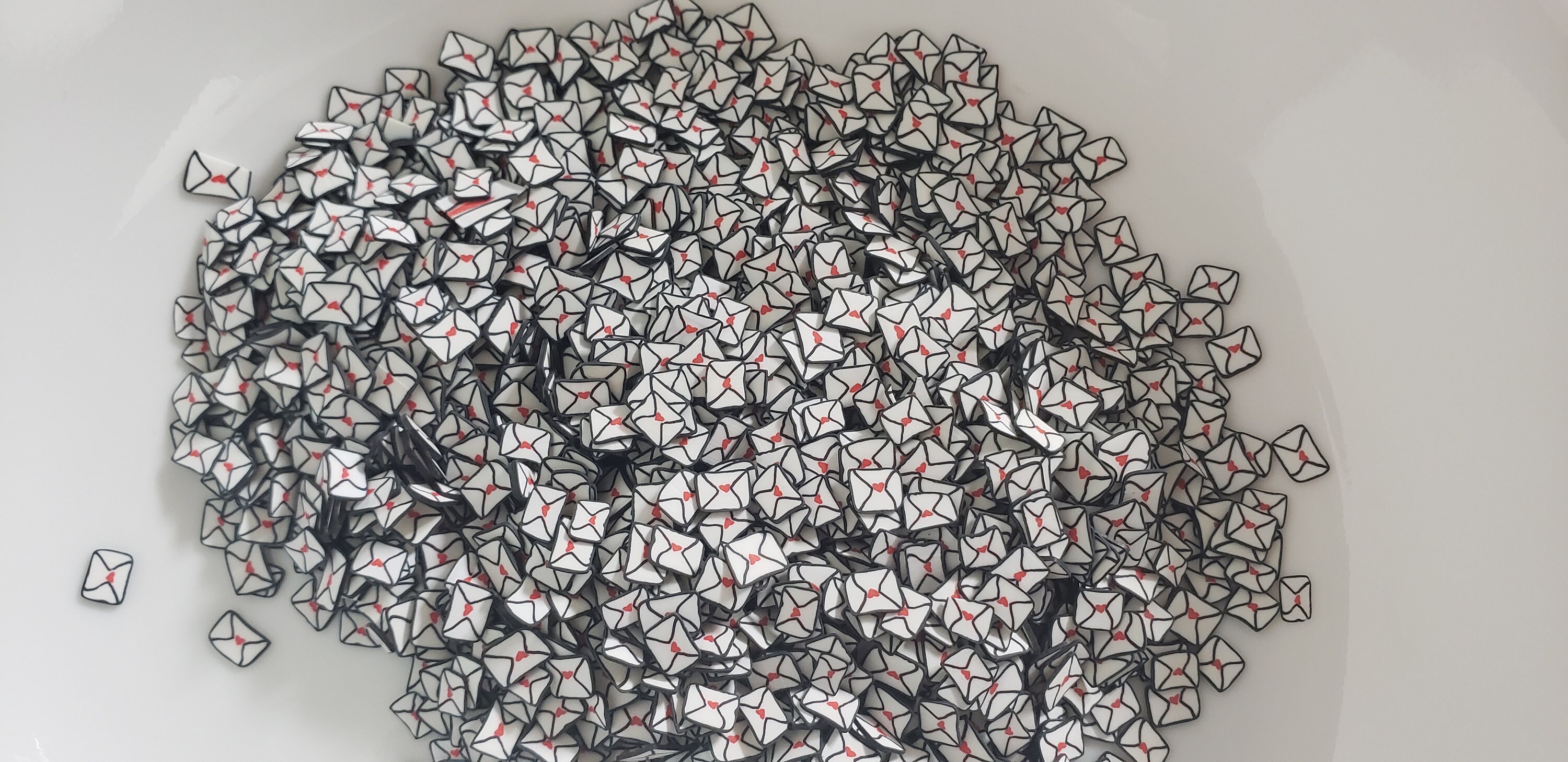 Love Letter Clay Bits, Polymer Clay Embellishments, Love Sentiment