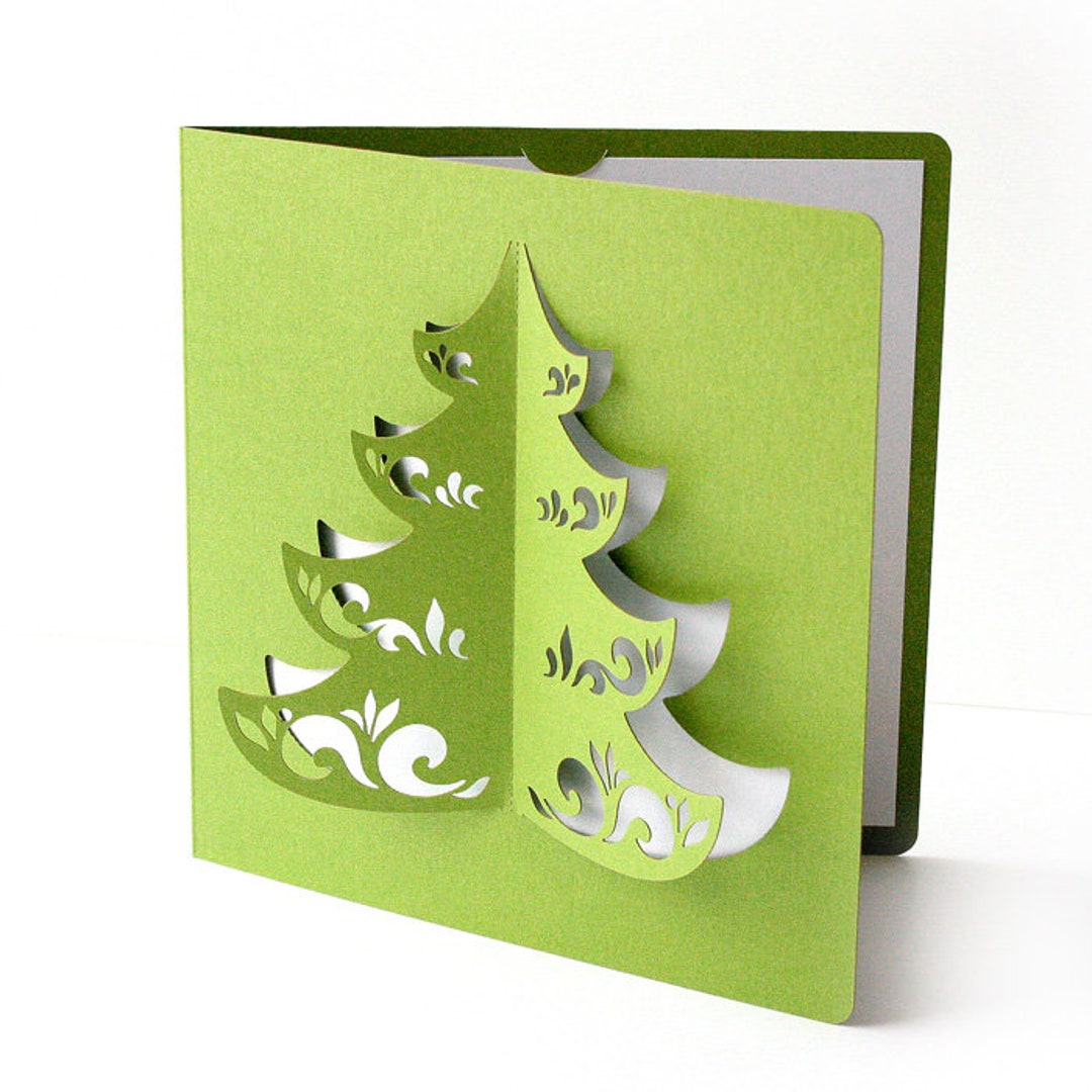 Laser Cut 3D Christmas Cards Christmas Tree Ornament Etsy UK