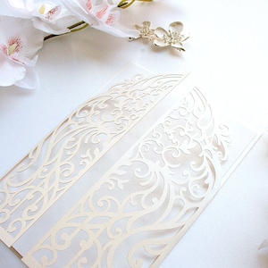 Gatefold Laser Cut Wedding Invitation, DIY, Gate Motif,  Cream, Gate, Different color available, Wedding Invitation, Invitations,