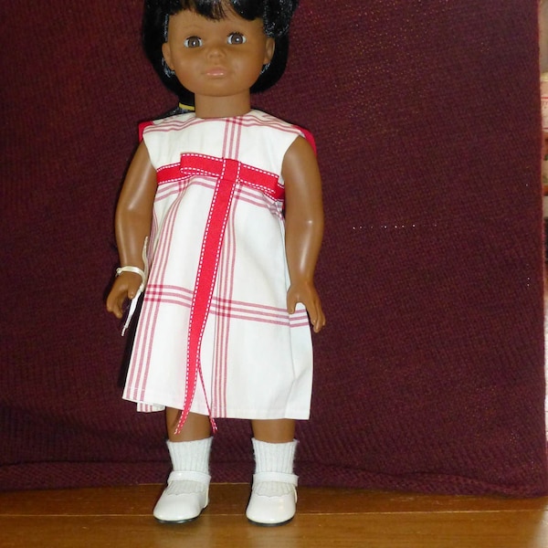 Red and White Sailor Dress // 18" Doll Dress