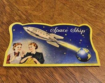 Vintage circa 1950's Space Ship Needle Package // With Needles