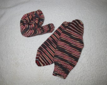 10" Hand-knit Wool Socks (Three Variations)