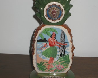 Commemorative American Legion 63rd National Convention Decanter // Polynesian Hawaiian Hulu Girl Whiskey Decanter // American Legion 1981