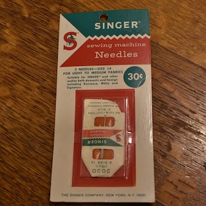 Confezione di aghi per macchina da cucire Singer vintage degli anni &#39;60 // Con ago misura 14