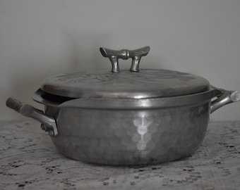 Pan de aluminio martillado siempre con motivo de bambú