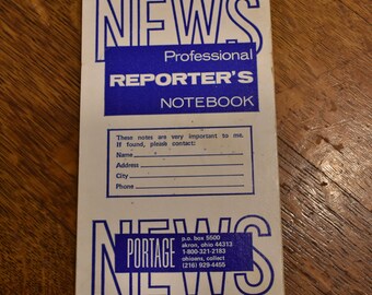 Vintage 1970's Professional Reporter's Notebook // Unused