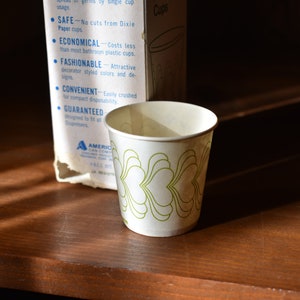 Vintage Dixie 3 Ounce Bathroom Cups // 1970s // Avocado