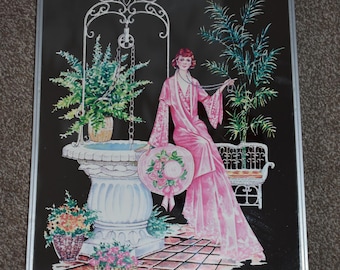 1970's Painted Art Mirror