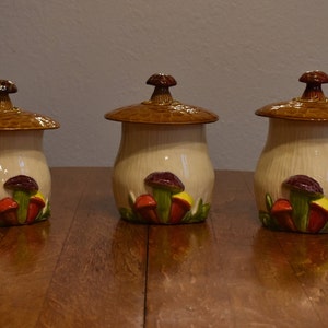 Zauberhaftes Vintage Pilz Set // 1960er/1970er Jahre Küchen Dekor