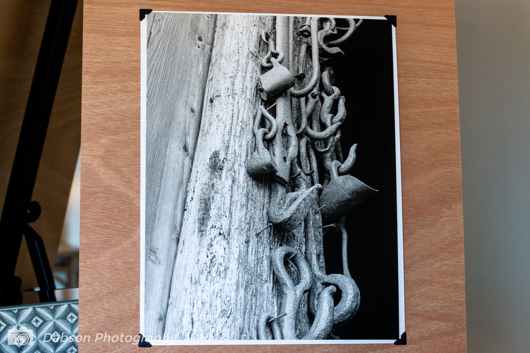 Black and White Silver Gelatin Darkroom Print Iron Hooks 11 X 14 Etsy