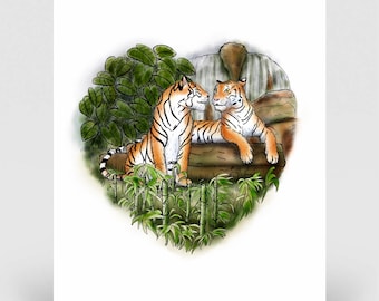 Tiger Love Card: Anniversary, Wedding, Birthday