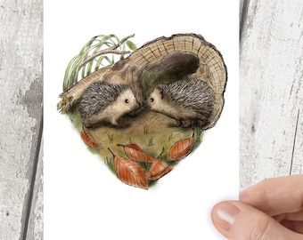 Hedgehog heart card