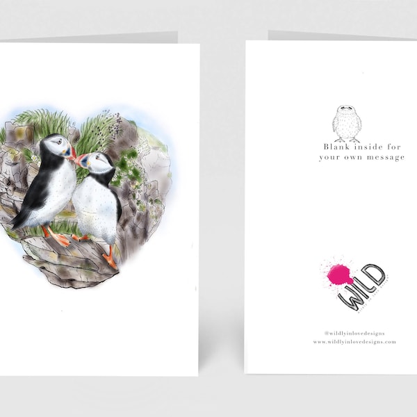 Puffin heart card