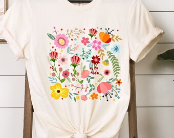 Wildflower T-Shirt, Wild Flowers T-Shirt, Floral T-Shirt, Flower Shirt, Gift for Women