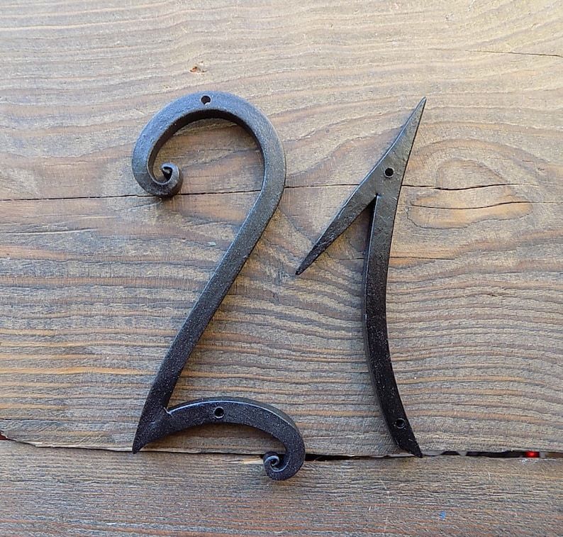 House Number / Address Numbers /black/ Iron House Numbers 5 In./ Door