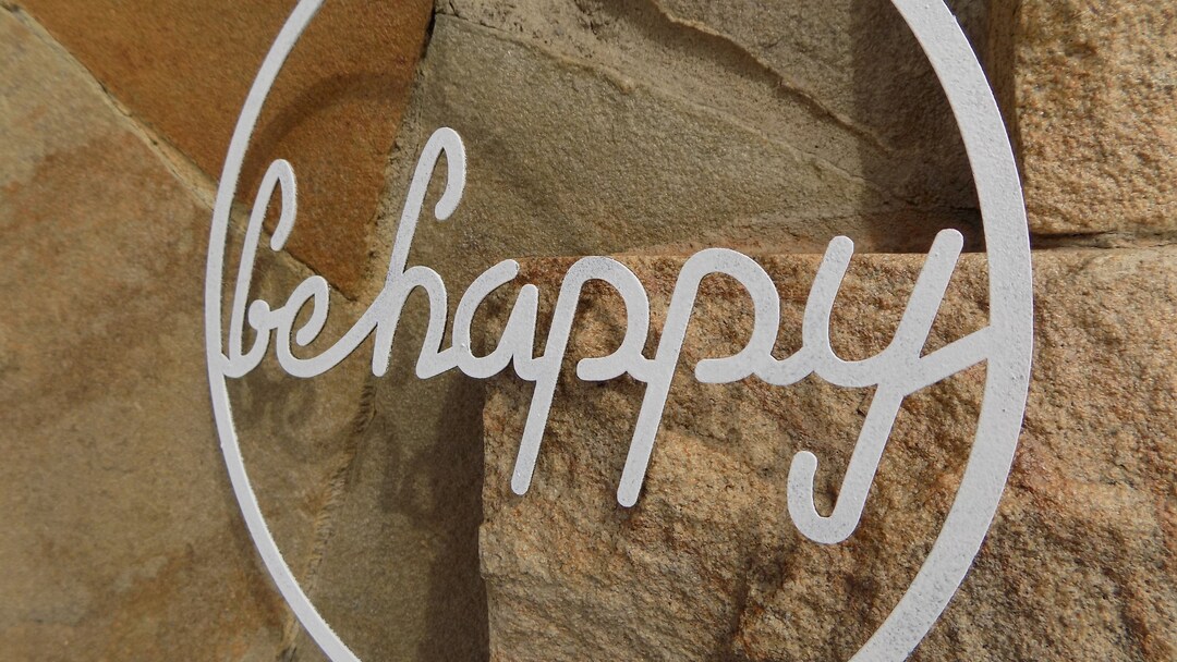 Be Happy Sign / Window Sign / Happy Door Sign / Hoop With Calligraphy ...