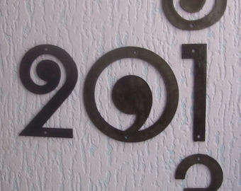 Art Designer's House Number /Metal House Numbers 4 inches/Door Numbers /Address numbers/Sign Flat Room Number/Number plaque
