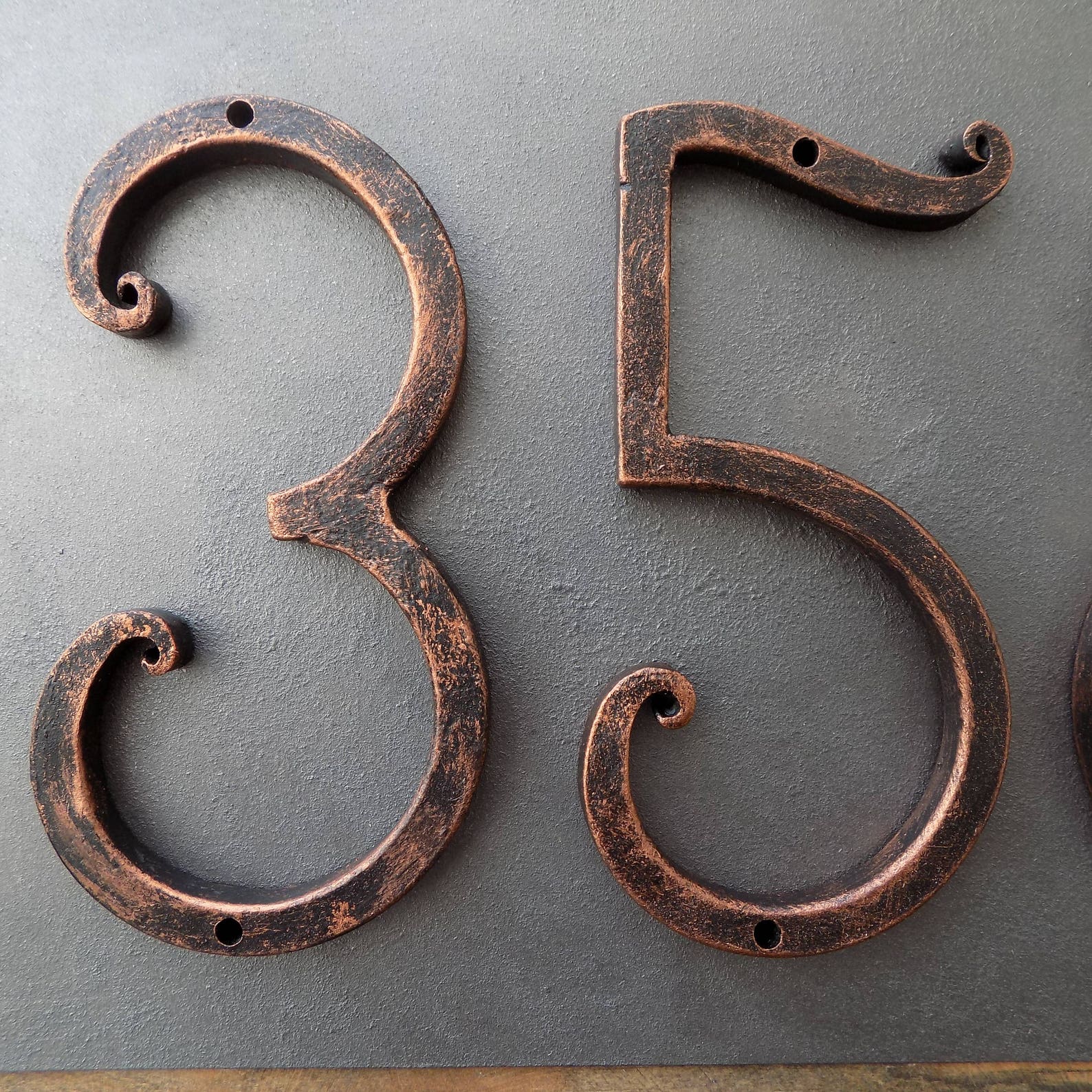 House Number /Black copper / Iron House Numbers 5 inch/Door Etsy