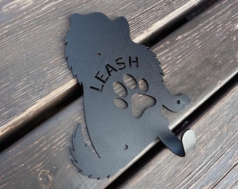 Dog Leash Holder, Metal Wall Hook, Pet Collar Hanger
