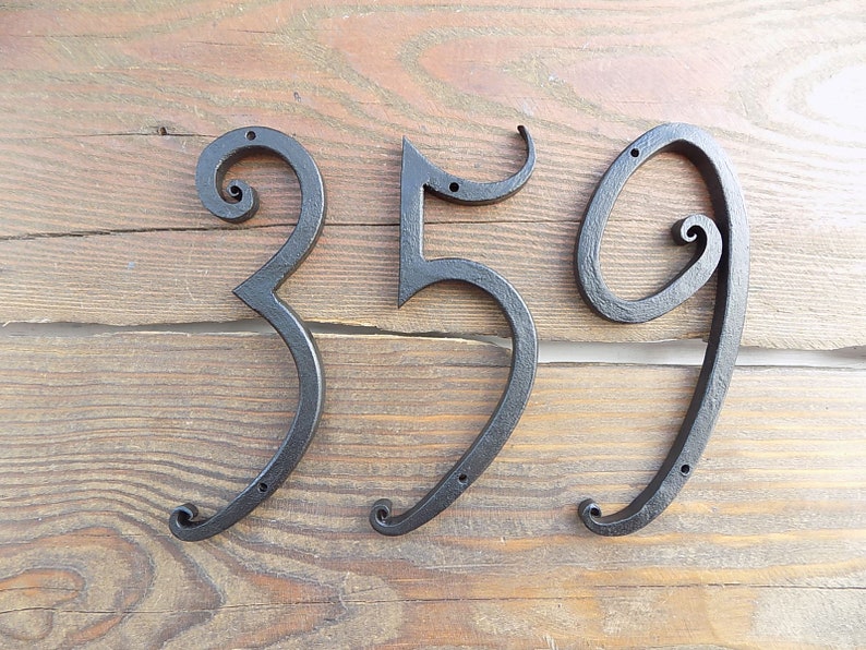 House Number / Address Numbers /black/ Iron House Numbers 5 In./ Door