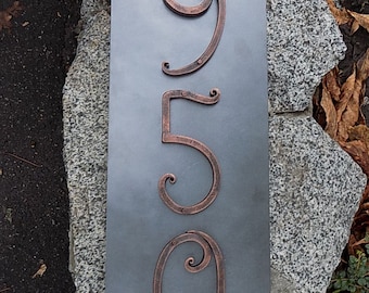 Vertical House Number / Metal scroll / house address / House Number / Address numbers / Metal House Numbers / home address / Sign Plaque