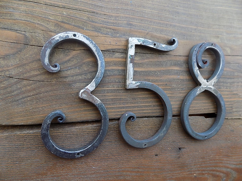House Number /Black copper / Iron House Numbers 5 inch/Door Numbers / Metal house number/Address numbers/Sign Flat Room Number /Rustic decor image 10