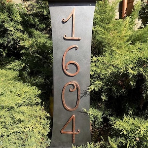 Vertical House Number / Metal scroll / house address / House Number / Address numbers / Metal House Numbers / home address / Sign Plaque