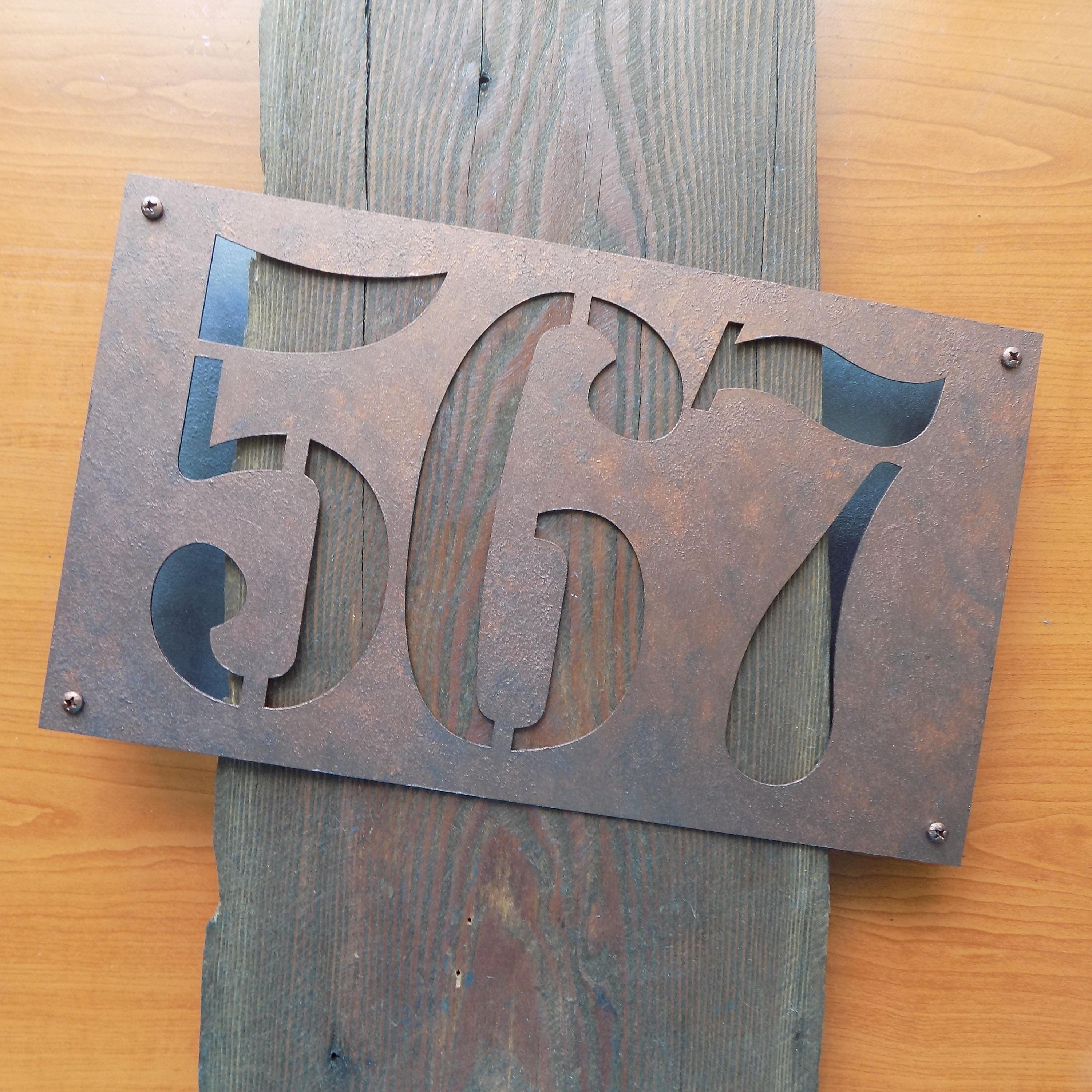 Rustic House Number/ House Numbers / Rustic Address Plaque / Etsy