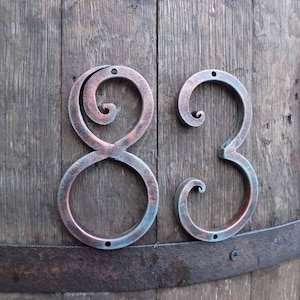 House Number /Black copper / Home Number / House Address / Home Address / Metal house number / Address numbers / Three colors / Rustic decor