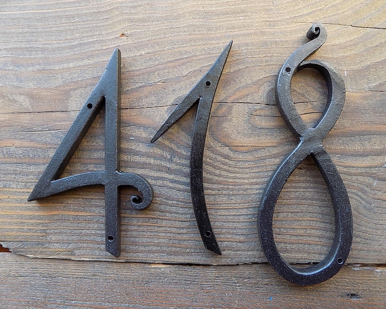 House Number / Address Numbers /black/ Iron House Numbers 5 In./ Door