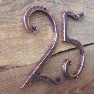 House Number /Black copper / Iron House Numbers 5 inch/Door Numbers / Metal house number/Address numbers/Sign Flat Room Number /Rustic decor image 4