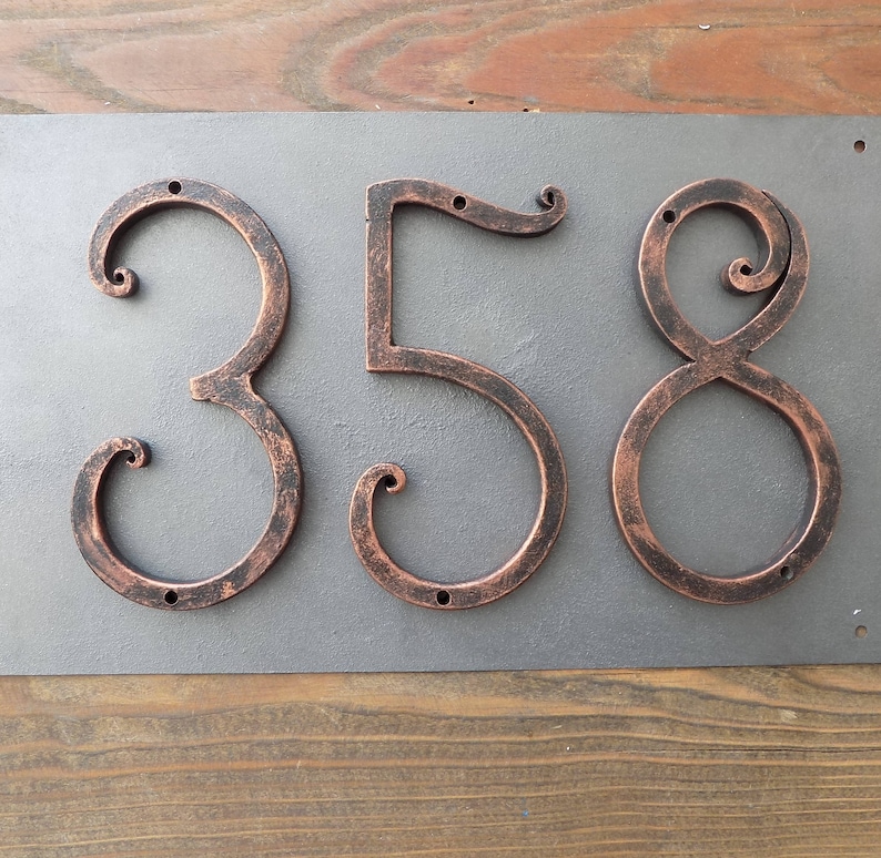 House Number /Black copper / Iron House Numbers 5 inch/Door Numbers / Metal house number/Address numbers/Sign Flat Room Number /Rustic decor image 1