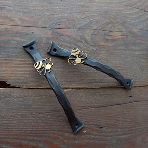 Set di maniglie / Maniglie con ape / Ferramenta per porte da fienile / Maniglia per porta / Maniglia per porta / Maniglia per porta resistente / Pomelli rustici / Pomelli per porte