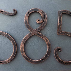 House Number /Black copper / Iron House Numbers 5 inch/Door Numbers / Metal house number/Address numbers/Sign Flat Room Number /Rustic decor image 6