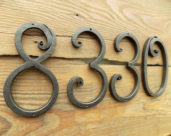 Hausnummer / Hausnummern aus Eisen 13 cm / Türzahlen / Hausnummer aus Metall / Adressnummern / Schild Wohnung / rustikale Hausnummer