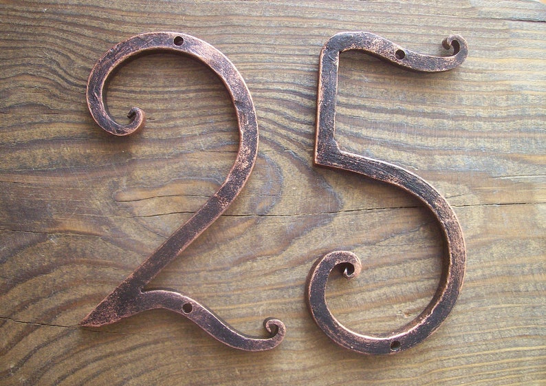 House Number /Black copper / Iron House Numbers 5 inch/Door Numbers / Metal house number/Address numbers/Sign Flat Room Number /Rustic decor image 2