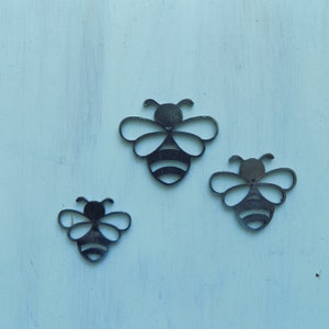 3er Set Metall-Biene, Garten-Kunst, Bienen-Dekor, GartenzaunOrnament, Yard Art, Hausdekoration.