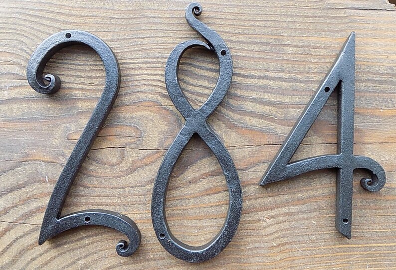 House Number / Address Numbers /black/ Iron House Numbers 5 In./ Door