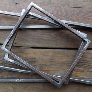 Marco de metal pequeño, base de metal, rectángulo de metal, marco simple, marco de metal industrial, formas geométricas, marco de bricolaje, marco de metal grueso