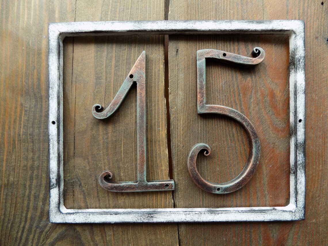 Address Numbers / House Number in a Frame / House Number / Etsy
